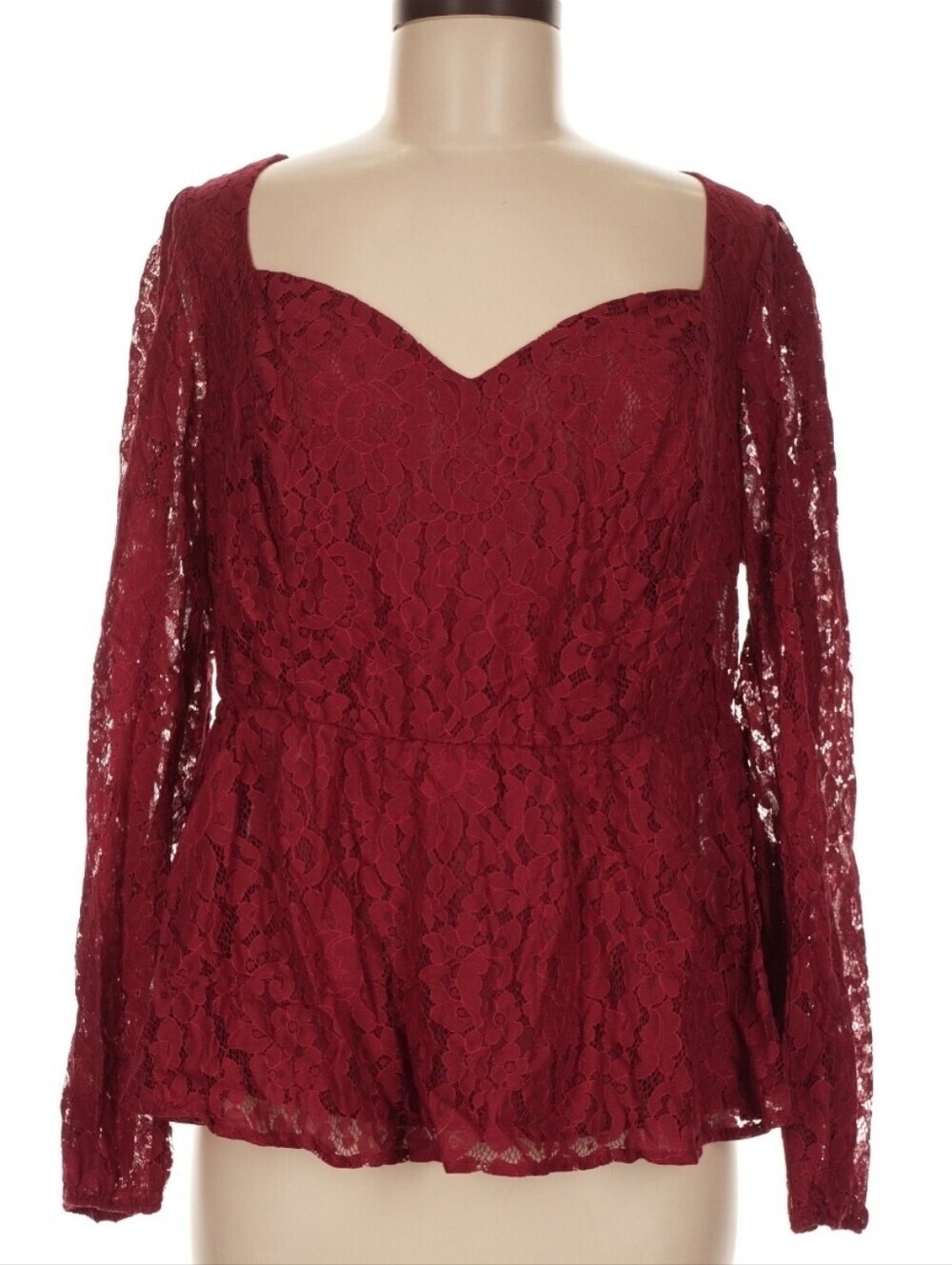 Torrid Size 00 Peplum Lace Puff Sleeve Top